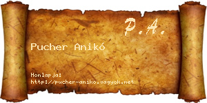 Pucher Anikó névjegykártya